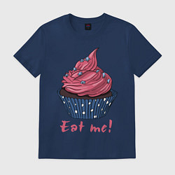 Футболка хлопковая мужская Eat me!, цвет: тёмно-синий
