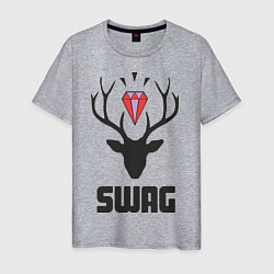 Футболка хлопковая мужская SWAG Deer, цвет: меланж