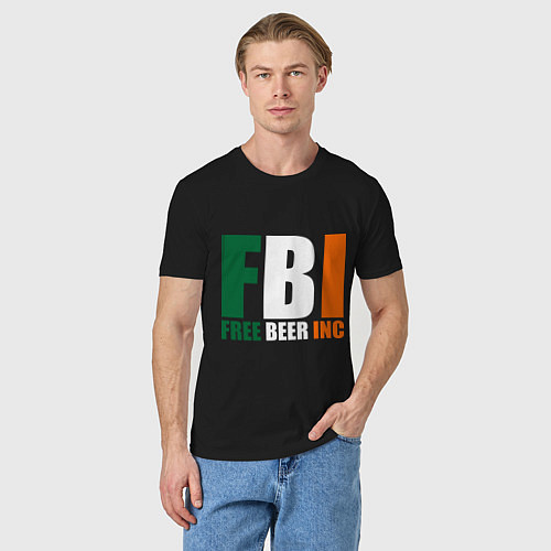Мужская футболка Free Beer Inc / Черный – фото 3