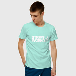 Футболка хлопковая мужская Street WorkOut цвета мятный — фото 2