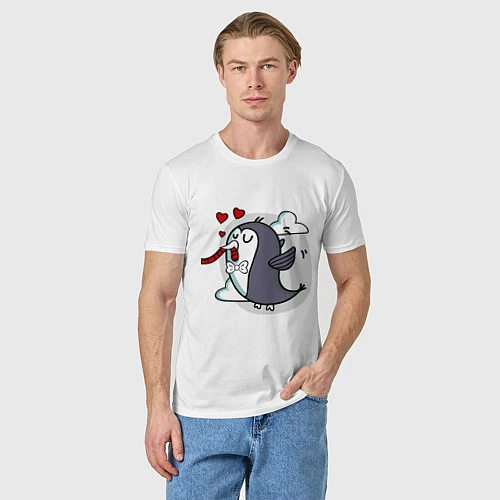Мужская футболка Влюбленный птенец / Белый – фото 3
