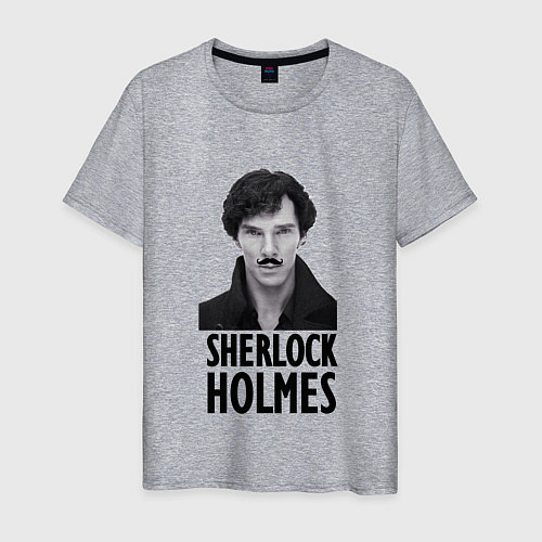 Мужская футболка Sherlock Holmes / Меланж – фото 1