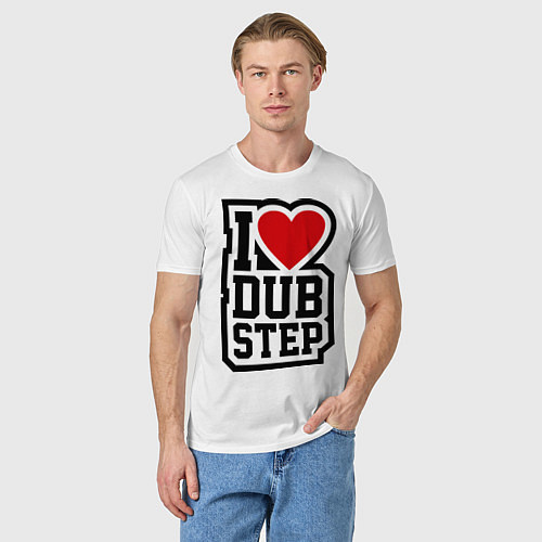 Мужская футболка I love DubStep / Белый – фото 3