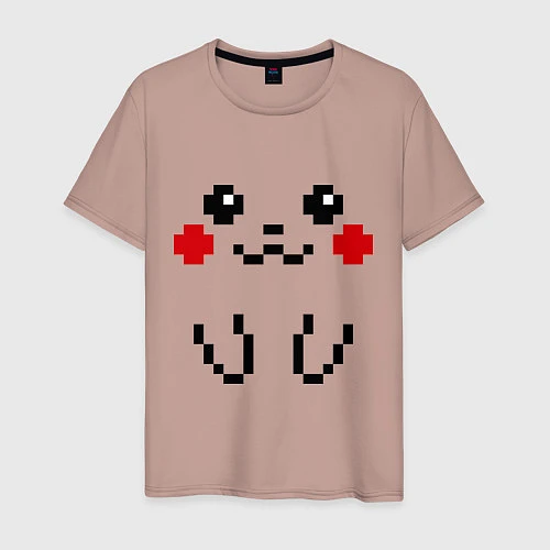 Мужская футболка Bit Pikachu / Пыльно-розовый – фото 1