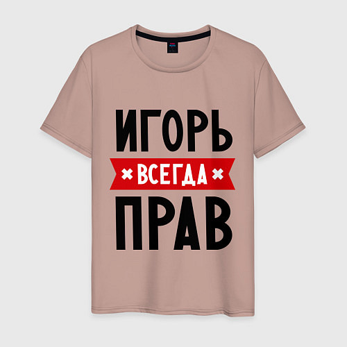 Мужская футболка Игорь всегда прав / Пыльно-розовый – фото 1