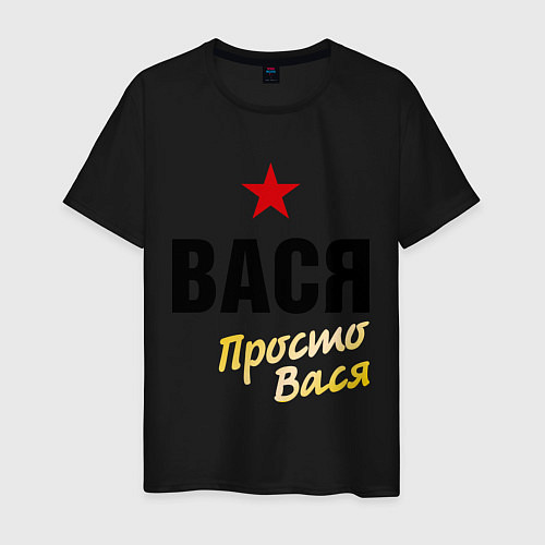 Мужская футболка Вася, просто Вася / Черный – фото 1