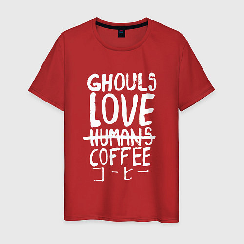 Мужская футболка Ghouls Love Coffee / Красный – фото 1