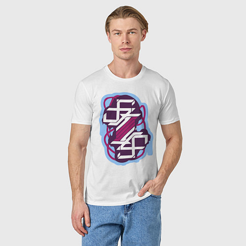 Мужская футболка Skrillex: purple style / Белый – фото 3