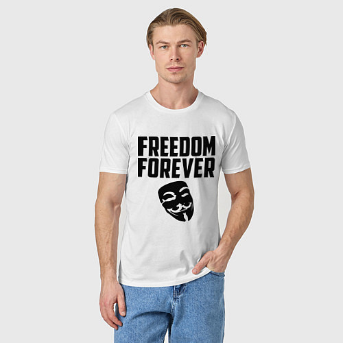 Мужская футболка Freedom forever / Белый – фото 3