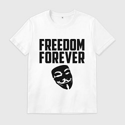 Футболка хлопковая мужская Freedom forever, цвет: белый