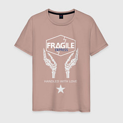 Футболка хлопковая мужская Fragile Express, цвет: пыльно-розовый