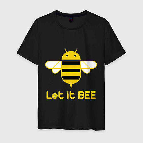 Мужская футболка Android - Let It Bee / Черный – фото 1
