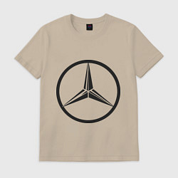 Футболка хлопковая мужская Mercedes-Benz logo, цвет: миндальный