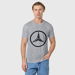 Футболка хлопковая мужская Mercedes-Benz logo, цвет: меланж — фото 2