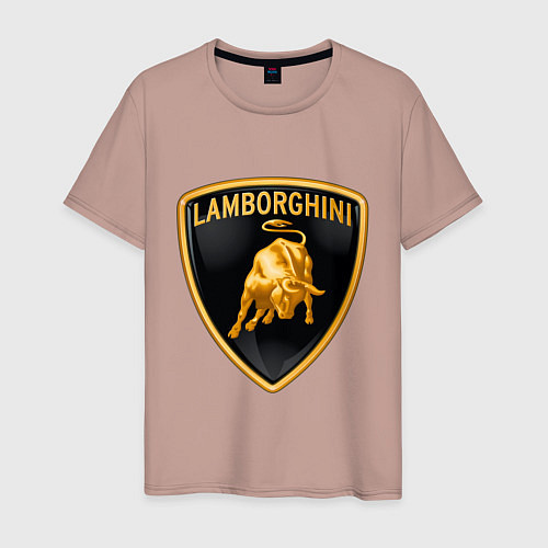 Мужская футболка Lamborghini logo / Пыльно-розовый – фото 1