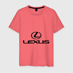 Футболка хлопковая мужская Lexus logo, цвет: коралловый