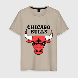 Футболка хлопковая мужская Chicago Bulls, цвет: миндальный