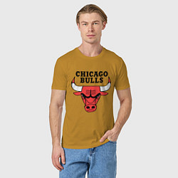 Футболка хлопковая мужская Chicago Bulls, цвет: горчичный — фото 2