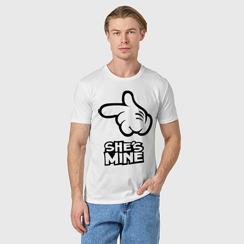 Мужская футболка She's mine hand / Белый – фото 3