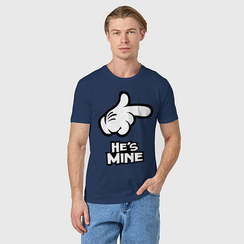 Мужская футболка He's mine hand / Тёмно-синий – фото 3