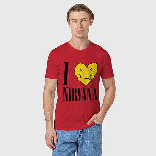 Мужская футболка I love Nirvana / Красный – фото 3