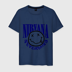 Футболка хлопковая мужская Nevermind Nirvana, цвет: тёмно-синий