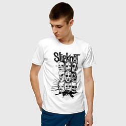 Футболка хлопковая мужская Slipknot Faces цвета белый — фото 2