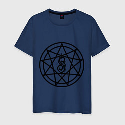 Футболка хлопковая мужская Slipknot Pentagram, цвет: тёмно-синий