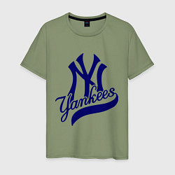 Футболка хлопковая мужская NY - Yankees, цвет: авокадо
