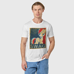 Футболка хлопковая мужская Rainbow Dash SWAG, цвет: белый — фото 2