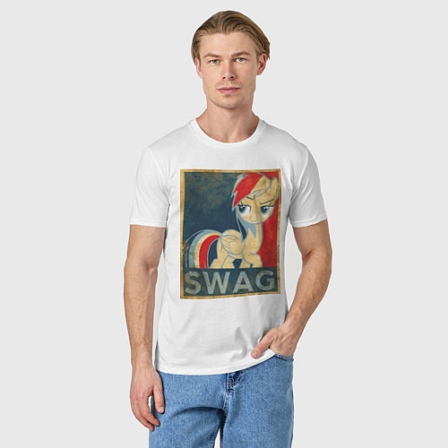 Мужская футболка Rainbow Dash SWAG / Белый – фото 3