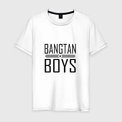 Футболка хлопковая мужская BANGTAN BOYS, цвет: белый
