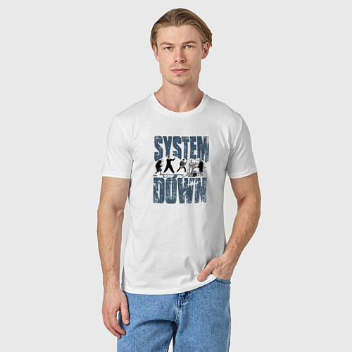 Мужская футболка System of a Down большое лого / Белый – фото 3