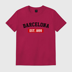 Футболка хлопковая мужская FC Barcelona Est. 1899, цвет: маджента