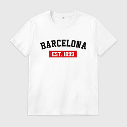 Футболка хлопковая мужская FC Barcelona Est. 1899, цвет: белый