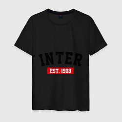 Футболка хлопковая мужская FC Inter Est. 1908, цвет: черный