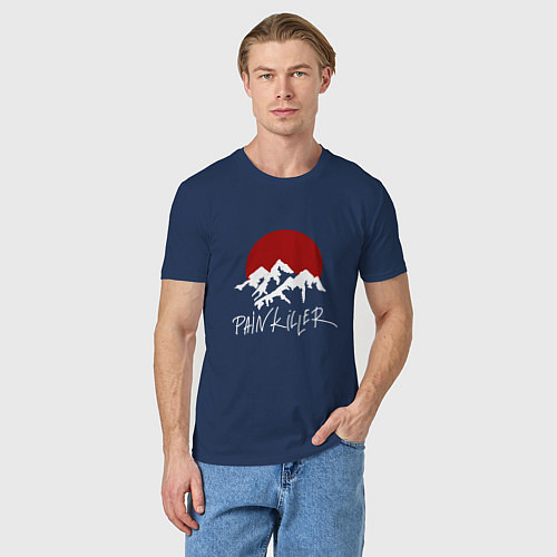 Мужская футболка Painkiller Mountain / Тёмно-синий – фото 3