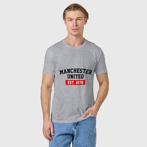 Мужская футболка FC Manchester United Est. 1878 / Меланж – фото 3