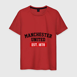 Футболка хлопковая мужская FC Manchester United Est. 1878, цвет: красный