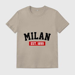 Футболка хлопковая мужская FC Milan Est. 1899, цвет: миндальный