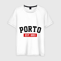 Футболка хлопковая мужская FC Porto Est. 1893, цвет: белый