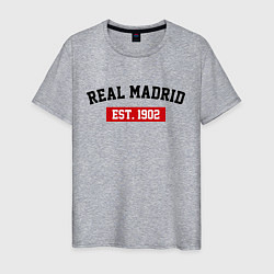 Футболка хлопковая мужская FC Real Madrid Est. 1902, цвет: меланж