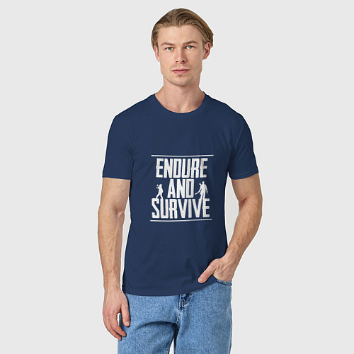 Мужская футболка Endure & Survive / Тёмно-синий – фото 3