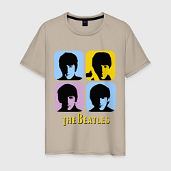Футболка хлопковая мужская The Beatles: pop-art, цвет: миндальный