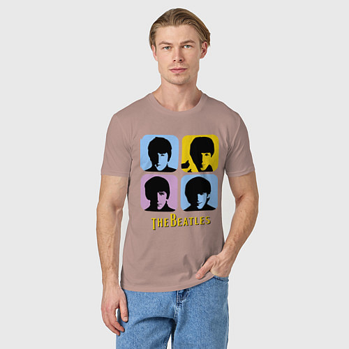 Мужская футболка The Beatles: pop-art / Пыльно-розовый – фото 3