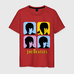 Футболка хлопковая мужская The Beatles: pop-art, цвет: красный