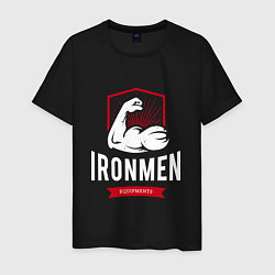 Футболка хлопковая мужская Ironmen, цвет: черный