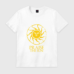 Футболка хлопковая мужская Praise The Sun, цвет: белый