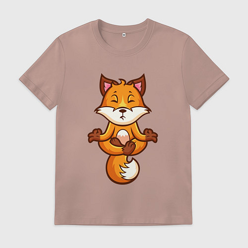 Мужская футболка Лисиная йога / Пыльно-розовый – фото 1