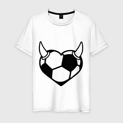 Футболка хлопковая мужская Football Love, цвет: белый